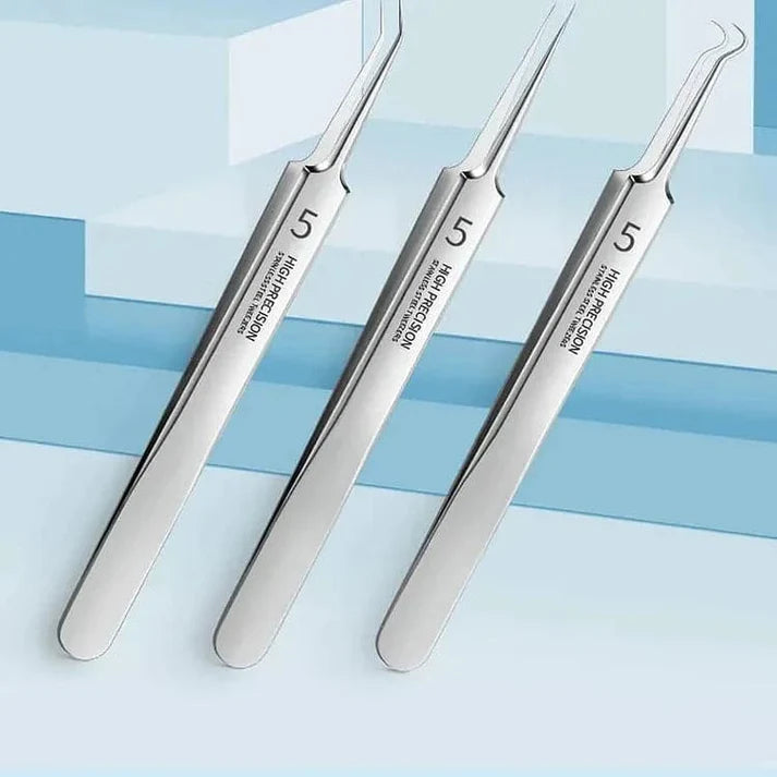 3-Piece High Precision Tweezer Set